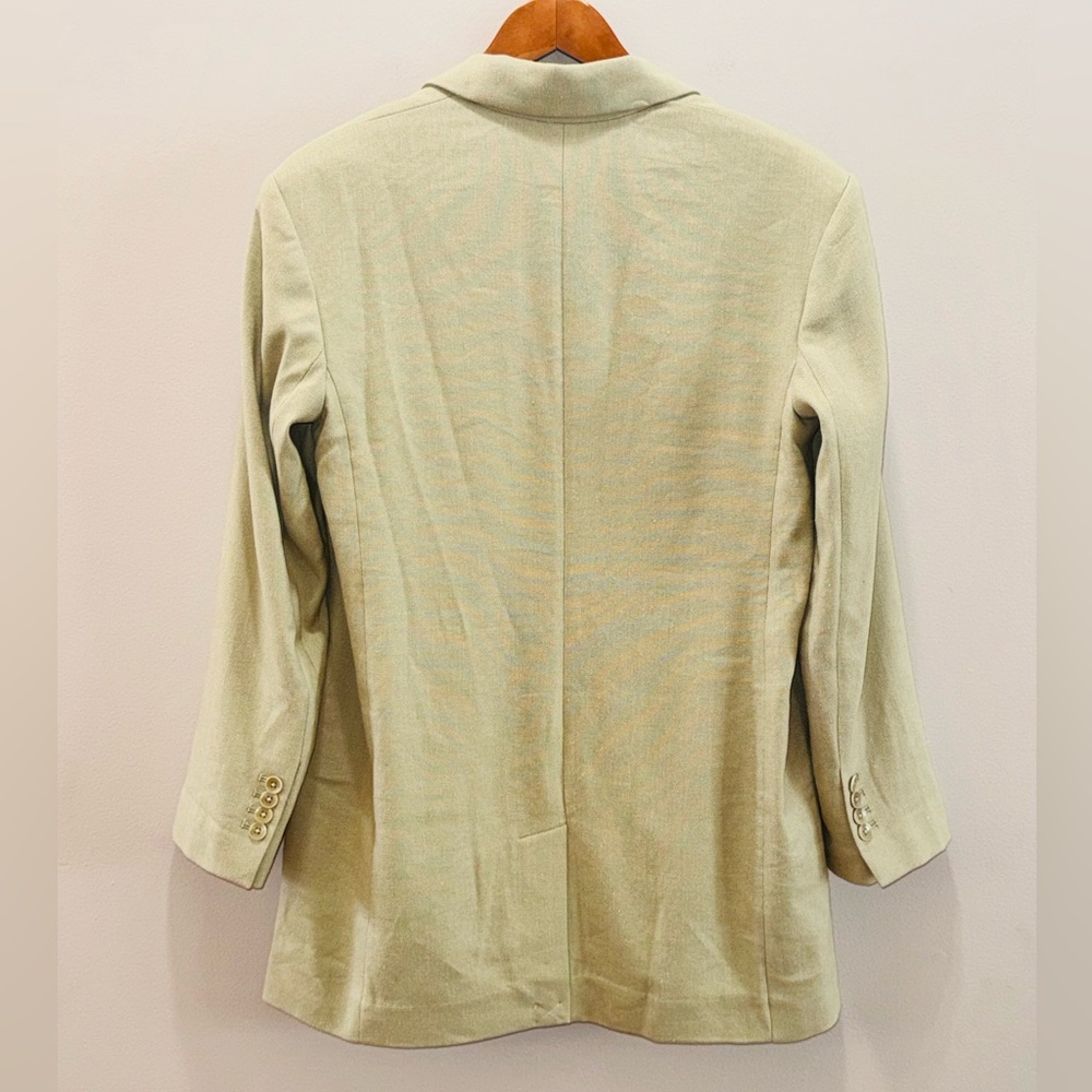 EXPRESS NEW $168 ELM GREEN LINEN BLEND OVERSIZED BOYFRIEND BLAZER SZ M MEDIUM - Picture 8 of 10